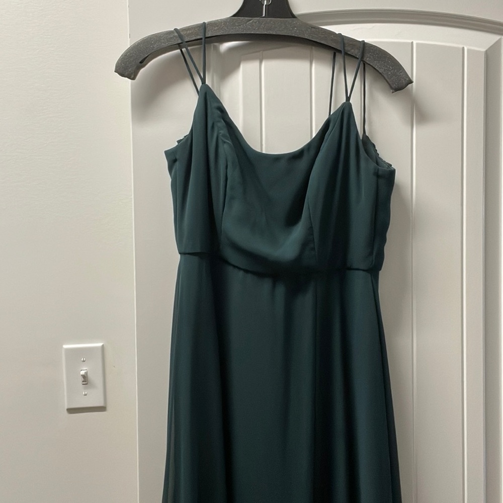 From the Dessy Group. Cowl back double strap maxi dress size 4!